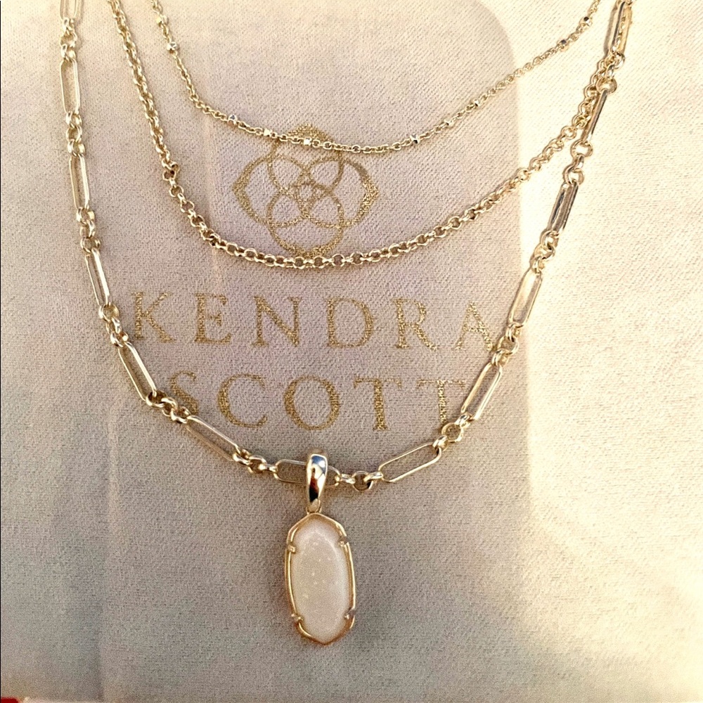 Kendra Scott Gold Triple Elisa with Iridescent Drusy Stone